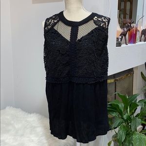 Black lace/crochet tank